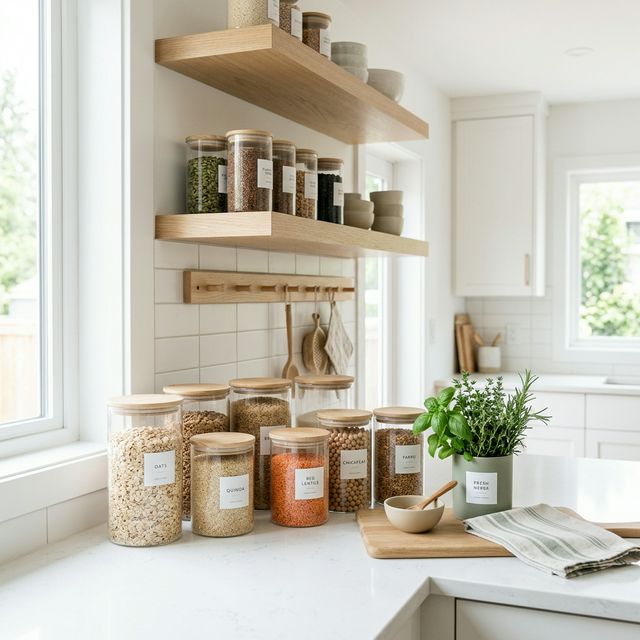 Cucina moderna organizzata